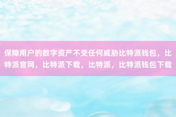 保障用户的数字资产不受任何威胁比特派钱包，比特派官网，比特派下载，比特派，比特派钱包下载