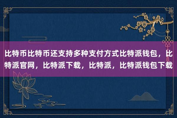 比特币比特币还支持多种支付方式比特派钱包，比特派官网，比特派下载，比特派，比特派钱包下载