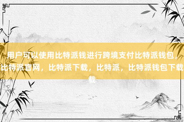 用户可以使用比特派钱进行跨境支付比特派钱包，比特派官网，比特派下载，比特派，比特派钱包下载