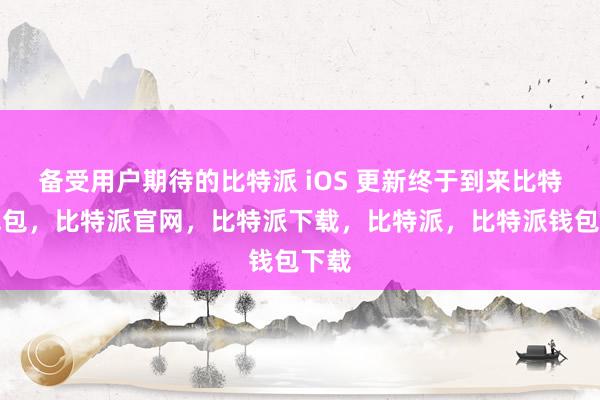 备受用户期待的比特派 iOS 更新终于到来比特派钱包，比特派官网，比特派下载，比特派，比特派钱包下载