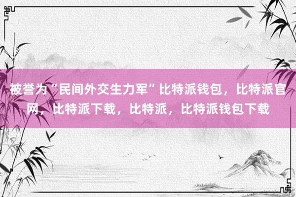 被誉为“民间外交生力军”比特派钱包，比特派官网，比特派下载，比特派，比特派钱包下载